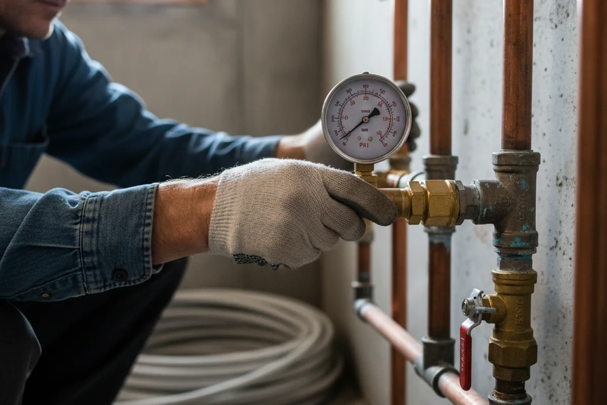 Pressure testing a repaired line during Water Line Repair in Atomic City