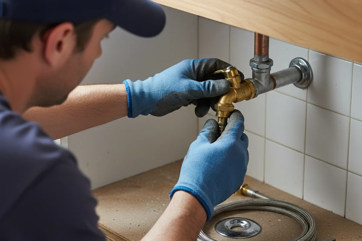 Shutoff valve and fitting work during Faucet and Fixture Repair in Atomic City